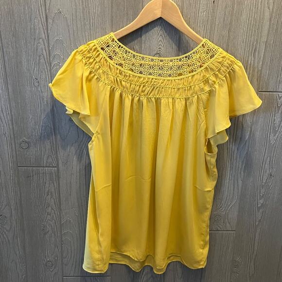 Max Studio Yellow Lace Flowy Blouse - Picture 7 of 7